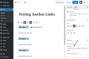 Creating Anchor Links HTML